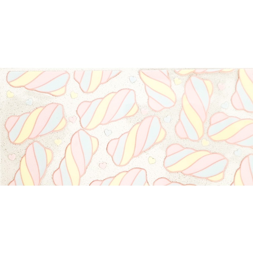 Pastel marshmallow and heart-shaped vinyl decal for cup decoration
