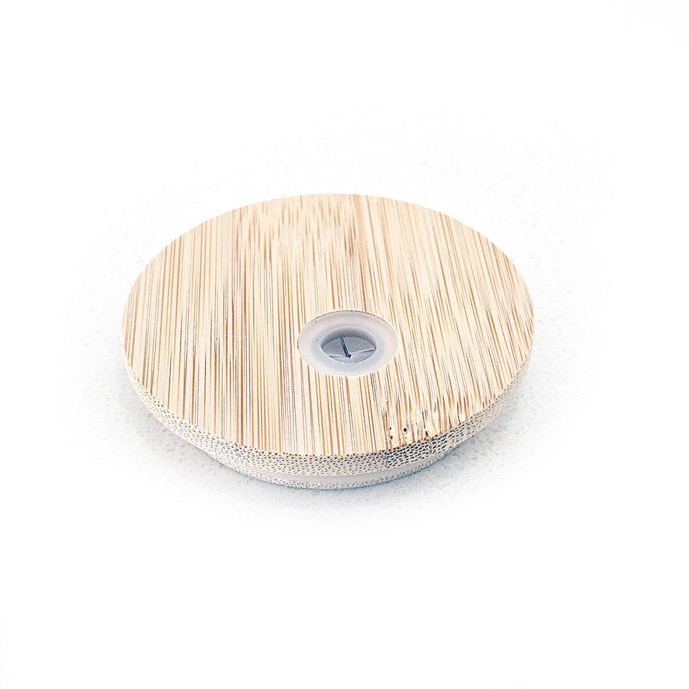 Natural bamboo wooden tumbler lid with silicone seal